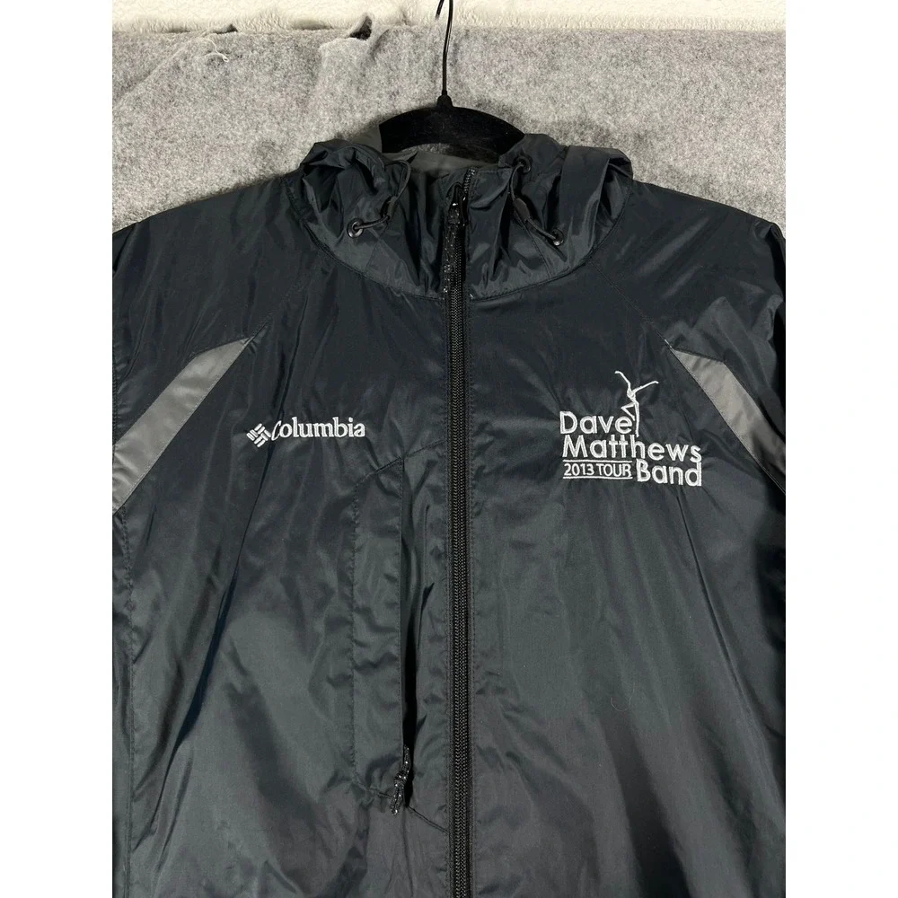Columbia Dave Matthews Band 2013 Tour Jacket Men Medium Black Omni Shield Hooded